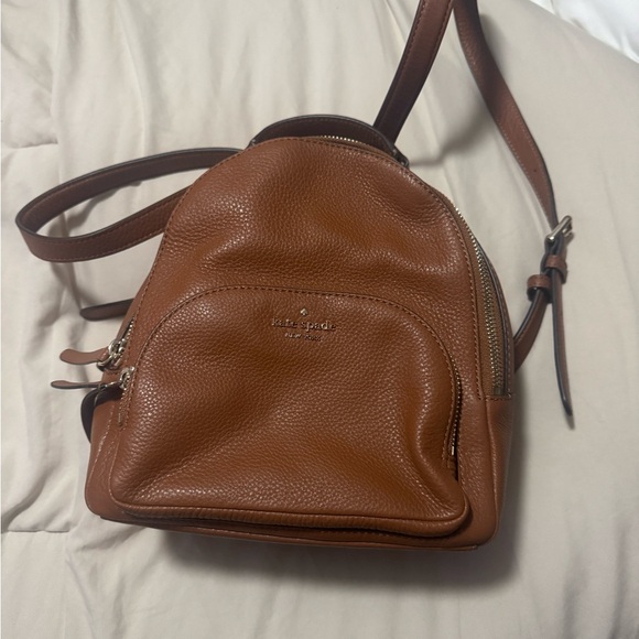 kate spade Handbags - kate spade Cognac Pebbled Leather Mini Backpack